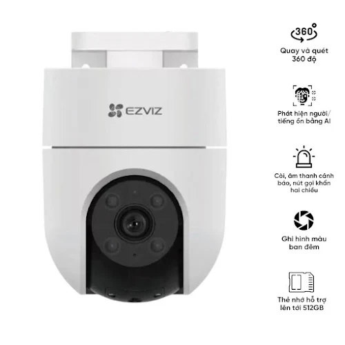 Thiết bị quan sát/Camera WIFI quay/quét ngoài trời EZVIZ CS-H8c Pro 2K+ (AI, 4MP, Color, LAN) 