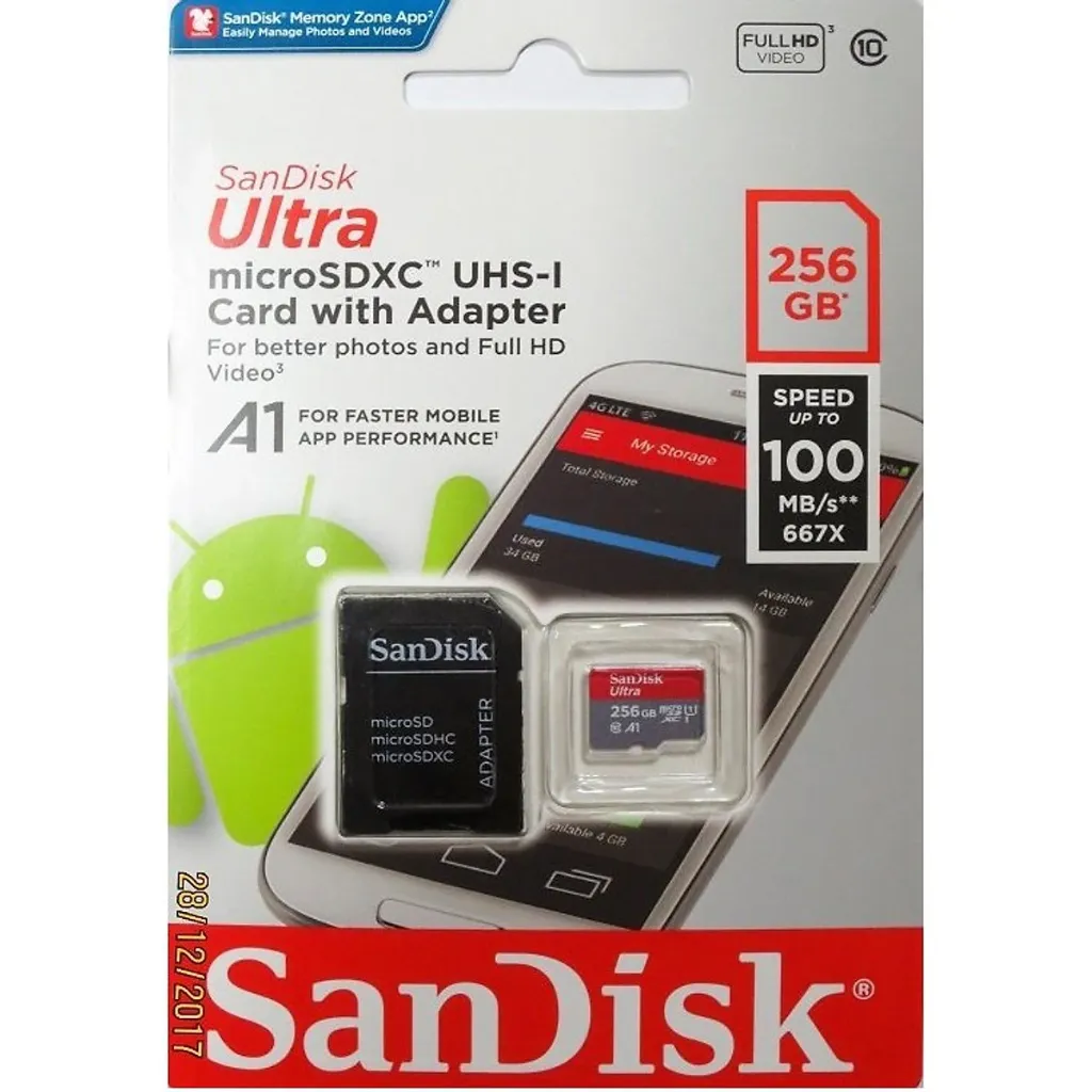 Thẻ Nhớ SANDISK 256GB Class 10 (Chính Hãng)