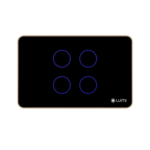 Công tắc cảm ứng Luto kính phẳng, viền thẳng – 4 nút | Chữ Nhật