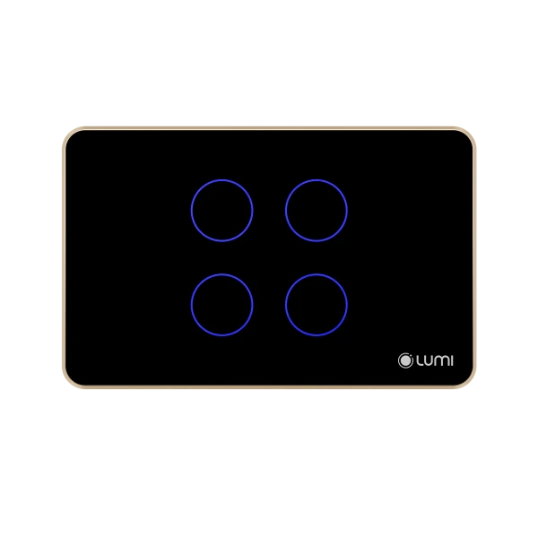 Công tắc cảm ứng Luto kính phẳng, viền thẳng – 4 nút (Trắng)