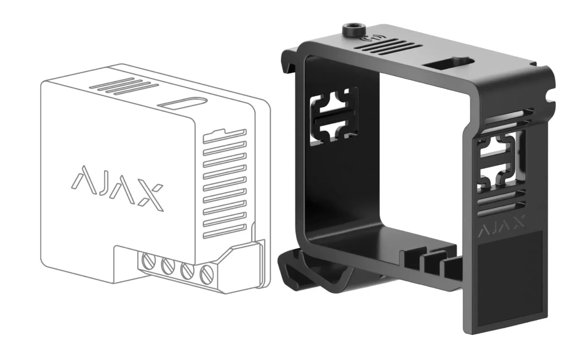 Ajax DIN Holder: Giá đỡ cố định rơle hoặc công tắc gắn tường