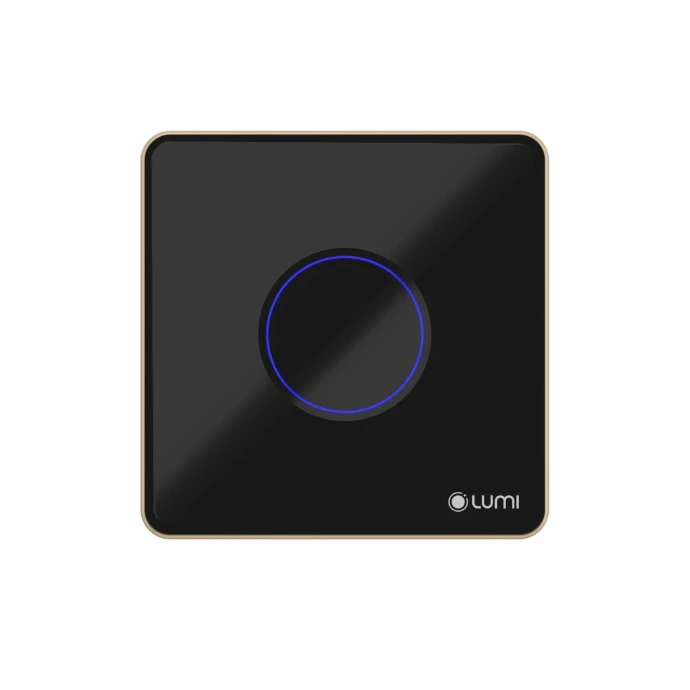 Công tắc cảm ứng thông minh Luto kính lõm, viền bo, màu đen